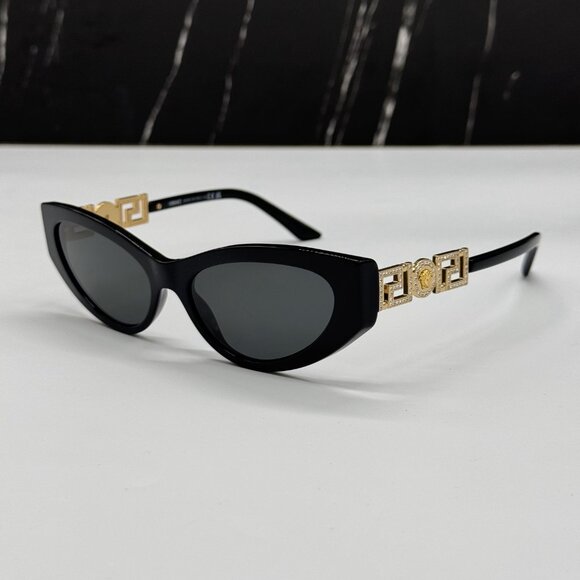 NEW MOD 4470B GB1/87 VERSACE WOMEN CAT EYE SUNGLASSES BLACK VE4470B GB1/87 main image 8